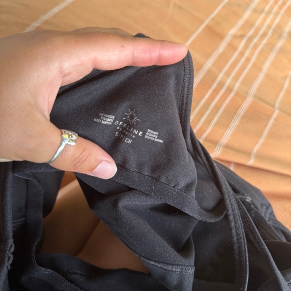 Offline By Aerie Black Low Support Sports Bra Women Small - Picture 6 of 9